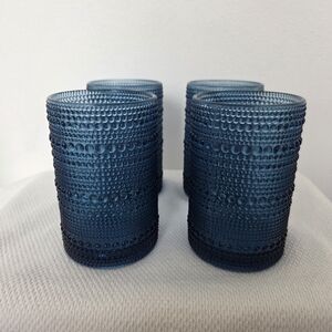 Textured Blue Glass Vases